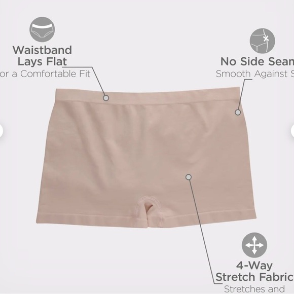 Hanes Seamless Boyshorts in Soft Beige New - Picture 3 of 5